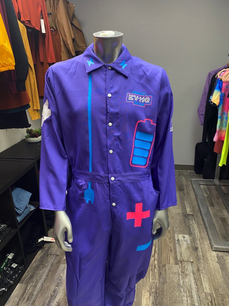 Custom heat transfer vinyl uniform. Multiple placements and colors.