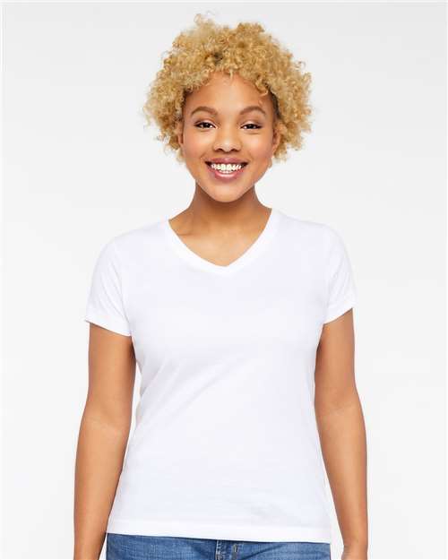 LAT – Women’s Fine Jersey V-Neck Tee – 3507