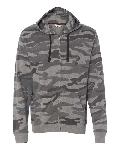 Burnside – Camo Full-Zip Hooded Sweatshirt – 8615