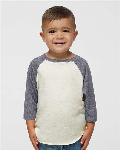 Rabbit Skins - Toddler Baseball Fine Jersey Three-Quarter Sleeve Tee - 3330