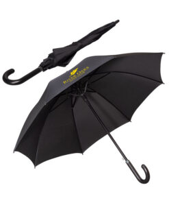 Leeman Executive Umbrella With Curved Faux Leather Handle